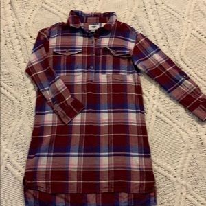 Plaid dress or wear as long sleeve with leggings